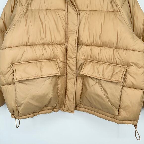 Abercrombie & Fitch Oversized Utility Puffer Jacket, Light Brown/ Tan NWT - Picture 7 of 13
